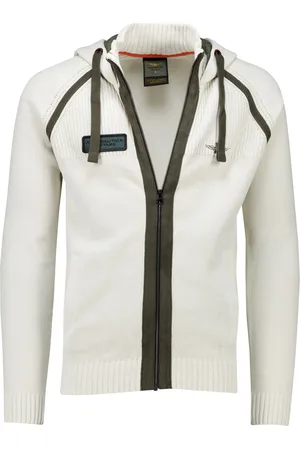 Aeronautica Militare Hoodie rits effen gebreid