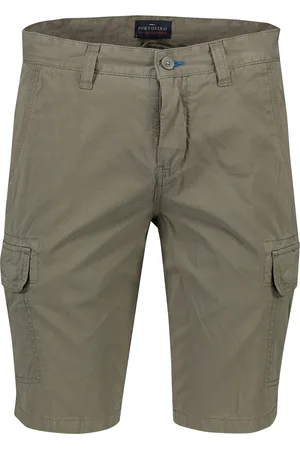 Portofino Mane Latina katoenen bermuda slim fit donkergroen