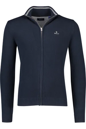 GANT Navy vest opstaande kraag rits