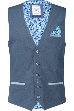 A fish named fred Katoenen gilet effen slim fit
