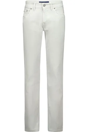 Atelier Gardeur Off white slim fit 5-pocket slim fit katoen