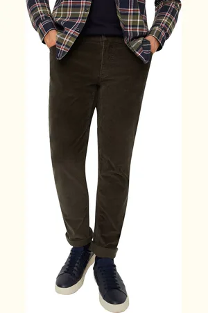 Brax Katoenen pantalon 5-pocket ribstof olijfgroen normale fit