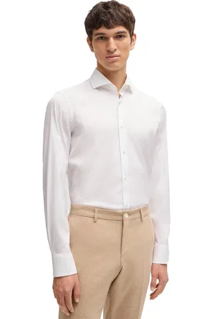 HUGO BOSS Business overhemd effen katoen