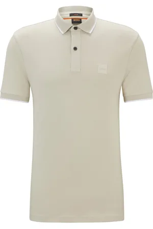 HUGO BOSS Katoenen BOSS orange polo slim fit effen