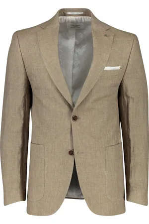 Carl Gross Modern fit colbert greenline gemêleerd linnen