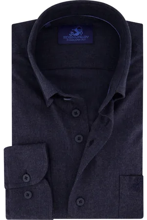 Eden Valley Casual overhemd wijde fit effen katoen button-down boord