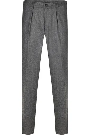 Profuomo Chino antraciet relaxed fit flanel