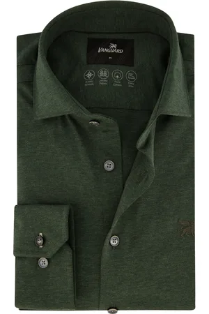 Vanguard Casual overhemd effen katoen normale fit wide spread