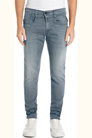 Replay Jeans lichtblauw effen denim met stretch