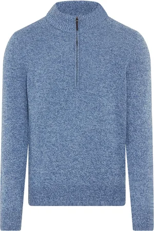 Brax Trui gemêleerd wol half zip