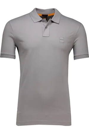 HUGO BOSS Katoenen Boss orange polo effen slim fit