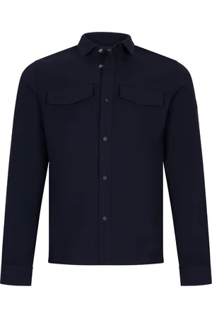 Cavallaro Napoli Navy overshirt Zeno Slim Fit
