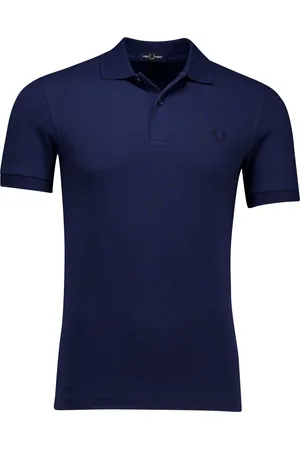 Fred Perry Polo blauw effen katoen