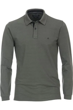 Casa Moda Polo donkergroen effen katoen normale fit