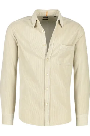 HUGO BOSS Boss overshirt effen katoen normale fit