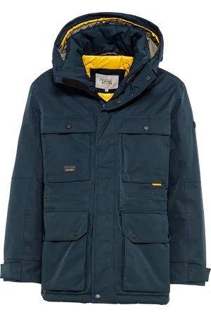Camel Active Tussenjas effen rits + knoop wijde fit katoen