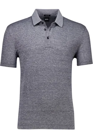 HUGO BOSS Grijze H-Press linnen-blend polo