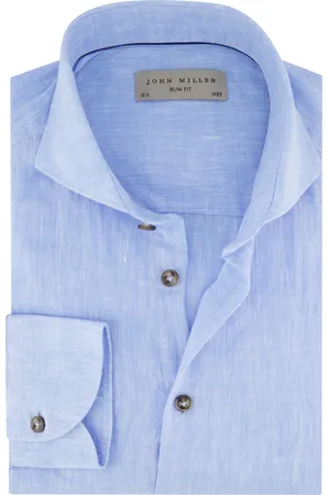 john miller Overhemd Slim Fit linnen cutaway boord