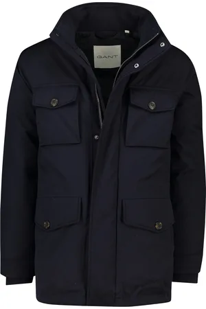 GANT Halflange winterjas effen rits + knoop normale fit