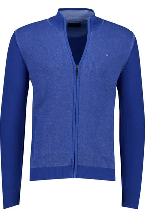 Portofino Vest effen washed look met boord
