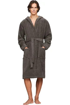 Tommy Hilfiger Badjas donkergrijs met capuchon