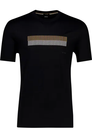 HUGO BOSS Katoenen Boss Black T-shirt effen met opdruk