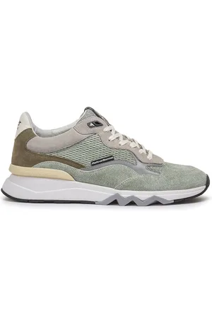 Floris van Bommel Sneakers lichtgroen rubber en suede