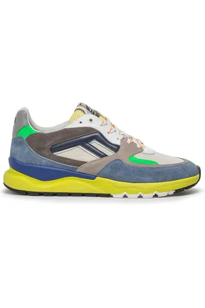 Floris van Bommel Sneakers blauw rubber en suede