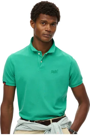 Superdry Polo effen pique korte mouw 2 knoops