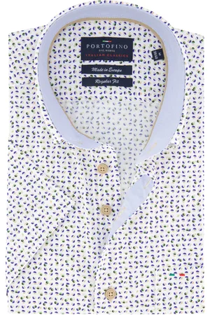 Portofino Overhemd korte mouw geprint button-down