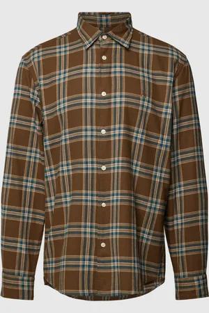 Marc O’ Polo Regular fit vrijetijdsoverhemd met tartanruit en labelstitching