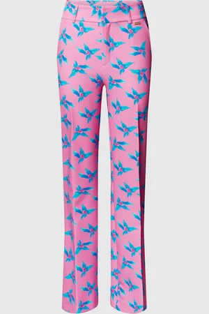 POM Amsterdam Stoffen broek met all-over bloemenmotief, model 
