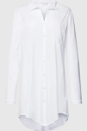 Hanro Nachthemd met effen design en knoopsluiting