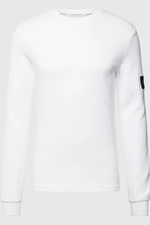 Calvin Klein Shirt met lange mouwen van katoen met structuurmotief, model 