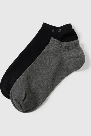 HUGO BOSS Sneakersokken met labelprint in een set van 2 paar