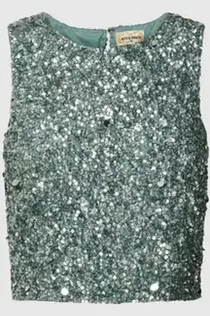 Lace & Beads Korte top met pailletten