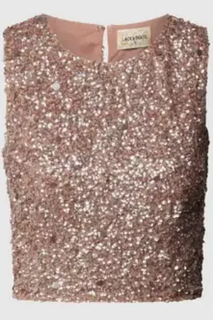 Lace & Beads Korte top met pailletten