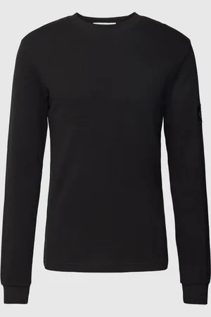 Calvin Klein Shirt met lange mouwen van katoen met structuurmotief, model 