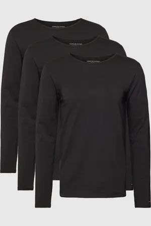 Tommy Hilfiger Shirt met lange mouwen en labelstitching in een set van 3 stuks