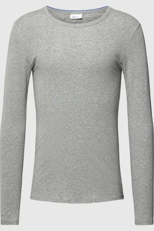 Schiesser Shirt met lange mouwen in gemêleerde look, model 