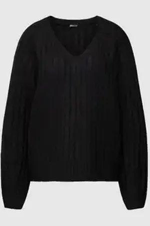 Gina Tricot Gebreide pullover in effen design met V-hals