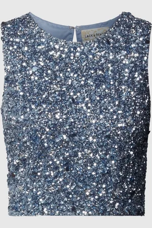 Lace & Beads Korte top met pailletten