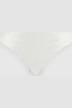 Lascana String met gebloemd kant