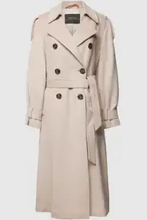 Comma, Trenchcoat met strikceintuur in effen design