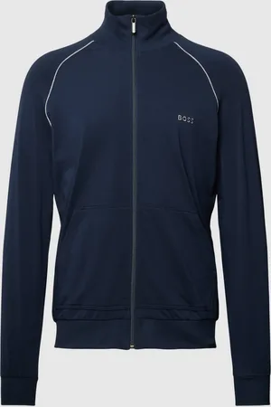 HUGO BOSS Sweatjack met labelstitching, model 