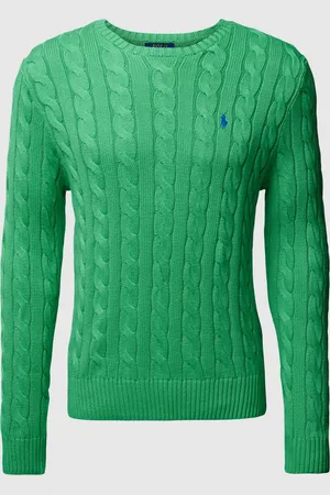 Ralph Lauren Gebreide pullover met logopatch en kabelpatroon