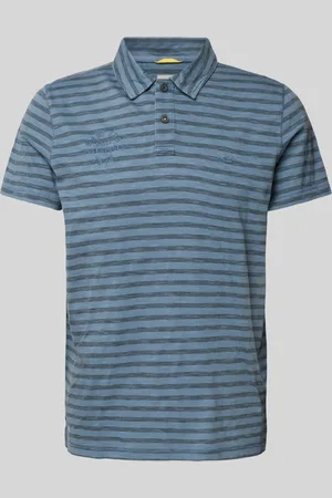 Camel Active Poloshirt met streepmotief en labelstitching