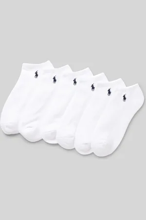 Ralph Lauren Sneakersokken met labelstitching in een set van 6 paar