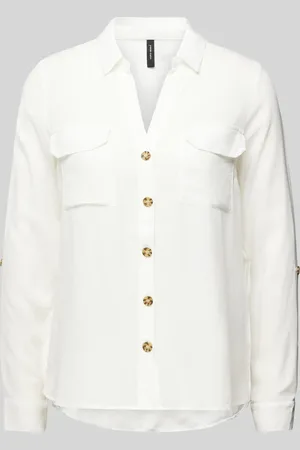 VERO MODA Overhemdblouse met opgestikte paspelzakken op de borst, model 