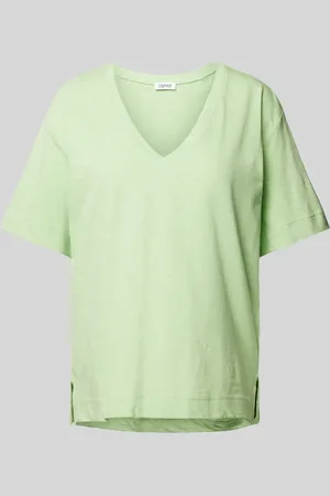 ESPRIT T-shirt in effen design met V-hals